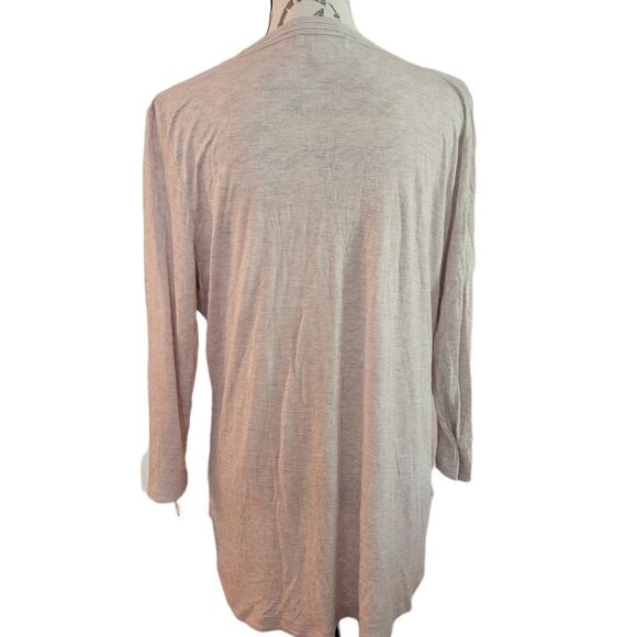 Liz Claiborne Ladies V-Neck Heathered Oatmeal Top with Gold Sparkles - Size - Picture 3 of 4